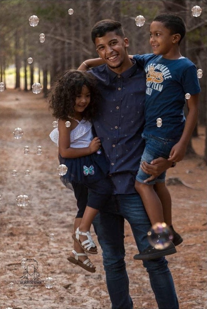 Family forest moment